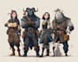 create dnd party art illustration