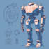 create an mecha robot character sheet design