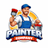 design high quality painter mascot logo with t shirt design