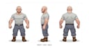 create a clean character turnaround model sheet with multiple views