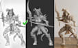 convert 2d to 3d toy 3d figures, figurine from picture and images to 3d printing