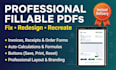 redesign, recreate an editable fillable PDF invoice, receipt, or order form
