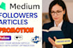 promote your medium article bring follower