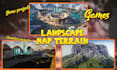 do unity, unreal engine 3d game environment, terrain map, landscapes, roblox map