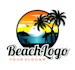 design luxury resort, beach and travel logo