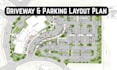 develop the driveway plan, parking lot design, and site layout for the project