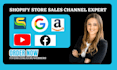 setup shopify store sales channel google youtube amazon cedcommerce facebook