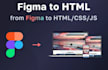 convert figma design to HTML, CSS, js