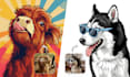 design a bold pet art portrait