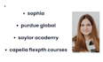 do sophia, purdue global, saylor academy, capella flexpath courses