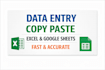 accurate data entry , excel , copy paste and web research