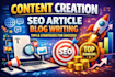 write SEO optimized blog posts and articles