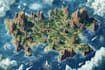 create event, tourist, and fantasy map illustration