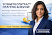 draft nda, service agreement and business contracts