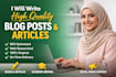 write high quality blog posts and articles