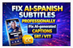 manually fix ai generated spanish subtitles professionally