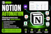 build custom notion automation workflows, dashboards, CRM, and ai systems