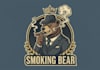 create a unique bear smoking mascot logo with brand