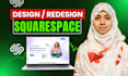 build squarespace website design, redesign squarespace website, landing page