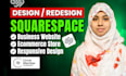 build modern squarespace website design, redesign and landing page development