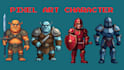 make retro 8bit 16bit 2d pixel art character sprite animation sprite sheet