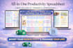 create custom task tracker, habit tracker, goal planner,  in google spreadsheet