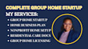 create a complete group home startup package