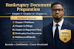 prepare chapter 7, 11 and 13 bankruptcy court document, petitions and affidavits