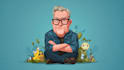 create flat funny cartoon character mascot