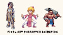do 2d pixel character animation, sprite sheet, tileset, aseprite for video games
