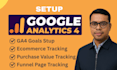 setup google analytics 4, ga4 ecommerce conversation tracking