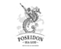 make a custom poseidon logo with a trident mascot