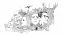 create custom black and white line art illustration