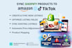 sync shopify products to amazon tiktok with full setup and error fixing