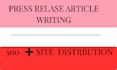 write press release articles and publish on news sites