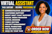 administrative assistant task support virtual  assistant chat customer support