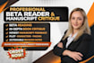 be your beta reader, beta reading, book critique, and give manuscript feedback