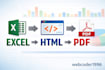 convert excel file to HTML and printable PDF