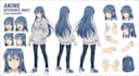 create an anime character reference sheet with clean turnaround