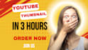 design professional youtube thumbnail in 3 hours
