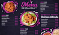 create a modern and attractive food menu design