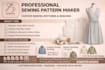 create sewing pattern pdf, made to measure, pattern drafting from sketch, photos