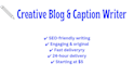 write creative blog posts and social media captions