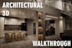 create a realistic 3d architectural walkthrough or animation