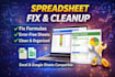 customize or fix your excel or google sheets spreadsheet