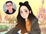 create a unique cartoon couple illustration