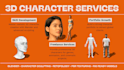 design high quality realistic 3d character with full details