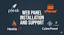 install plesk cpanel hestia cyberpanel and support