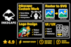 do inkscape ai or raster to vector logo design  elements sets