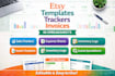 make etsy templates trackers invoices planers in spreadsheet